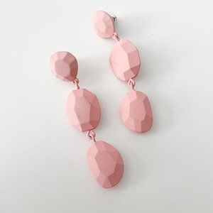 J. Crew Matte Triple Drop Stone Earrings (Pink)